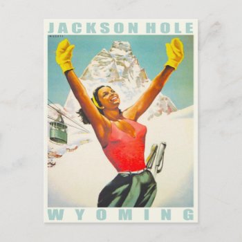 Postcard With Vintage Ski Print From Aspen by cardland at Zazzle