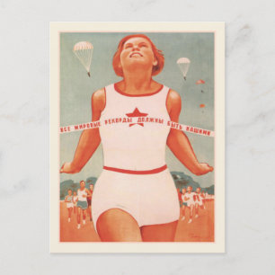 Postcard with Vintage Soviet Union Propaganda