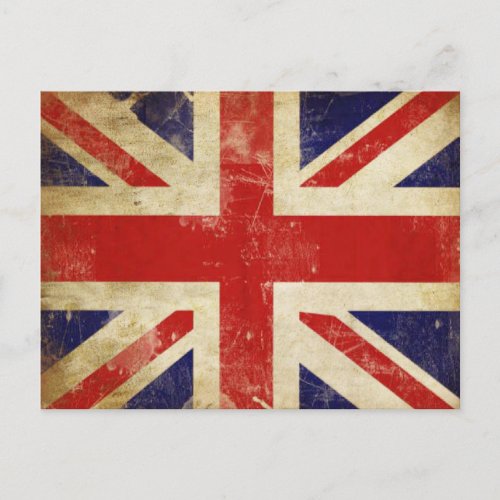 Postcard with Vintage United Kingdom Flag