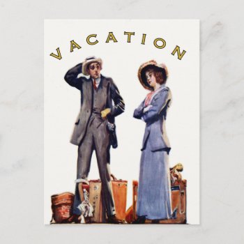 Postcard With Vintage Vacation Print by cardland at Zazzle