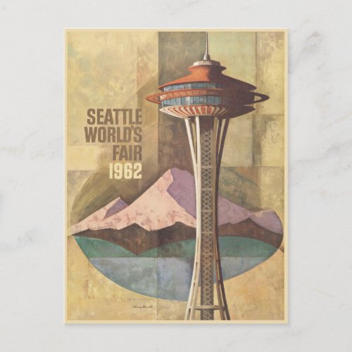 Postcard with Vintage Worlds Fair Poster Print