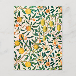 POSTCARD WITH WILLIAM MORRIS YELLOW "POMEGRANATES"