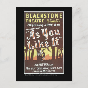 Postcard-WPA Chicago-As You Like It Postcard