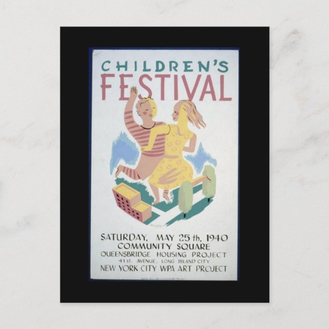 Postcard-WPA-Children's Festival Postcard (Front)