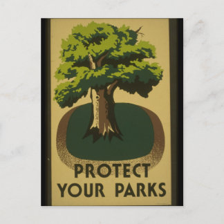 Postcard-WPA-Protect Your Parks Postcard