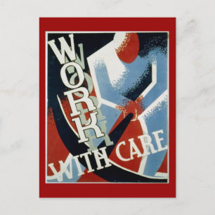 Postcard-WPA-Work with Care Postcard