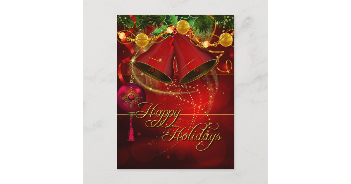 Postcard Xmas Merry Christmas Happy Holidays | Zazzle.com