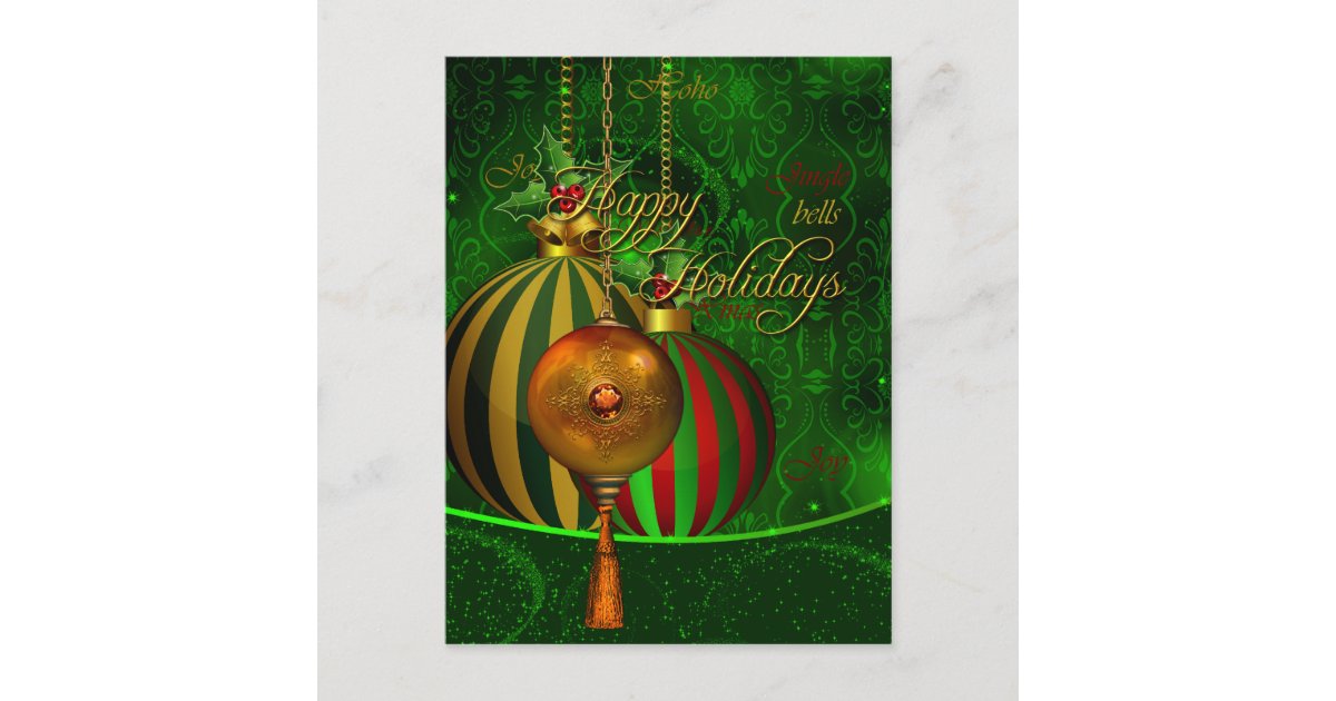 Postcard Xmas Merry Christmas Happy Holidays | Zazzle.com