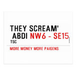 THEY SCREAM'  ABDI  Postcards