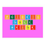 Periodic
 Table
 Writer  Postcards