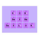 Zoe 
 Reyna
 Taylor  Postcards