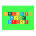 Periodic
 Table
 Writer  Postcards