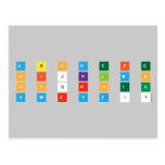 A B C D E F G
 H I J K L M N
 O P Q R S T U
 V W X Y Z ! ?  Postcards