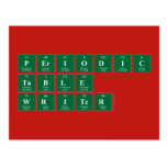 Periodic
 Table
 Writer  Postcards