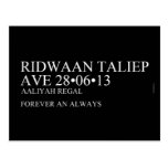 Ridwaan TaLiEp Ave  Postcards