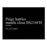 Paige harries mantle close  Postcards