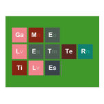 Game
 Letter
 Tiles  Postcards