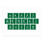 Happy
 Birthday
 Allison  Postcards