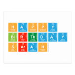 Happy
 Birthday
 Sarah  Postcards