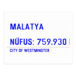 MALATYA  NÜFUS: 759.930  Postcards