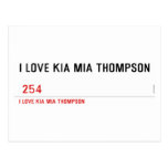 I LOVE KIA MIA THOMPSON    Postcards