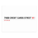 7800 Credit cards street  Postcards