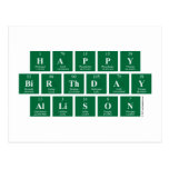 Happy
 Birthday
 Allison  Postcards