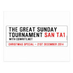 The Great Sunday Tournament  Postcards