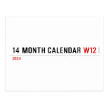 14 month calendar  Postcards