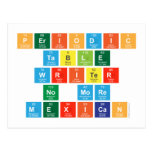 Periodic
 Table
 Writer
 No more
 Mexican  Postcards