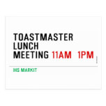 TOASTMASTER LUNCH MEETING  Postcards