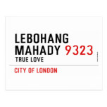 LEBOHANG MAHADY  Postcards