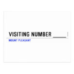 Visiting Number ____  Postcards
