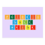 Periodic
 Table
 Writer  Postcards