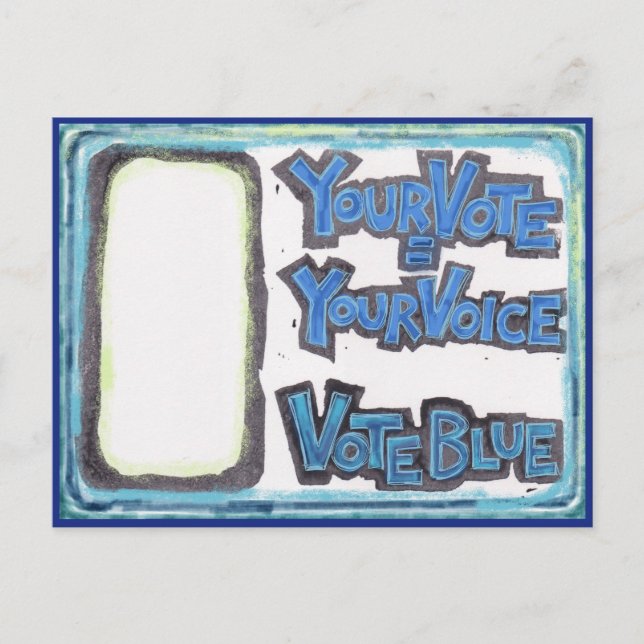 Postcards for Democrats - Your Vote = Your Voice (Front)