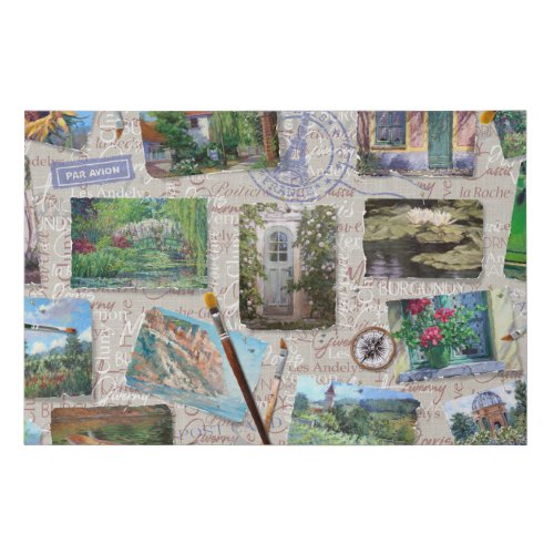 Postcards From France _ Artistic Journal Faux Canvas Print