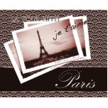 Postcards from Paris Cutout<br><div class="desc">Art deco style collage of the Eiffel Tower - very romantic version! Don't you want to go there?</div>