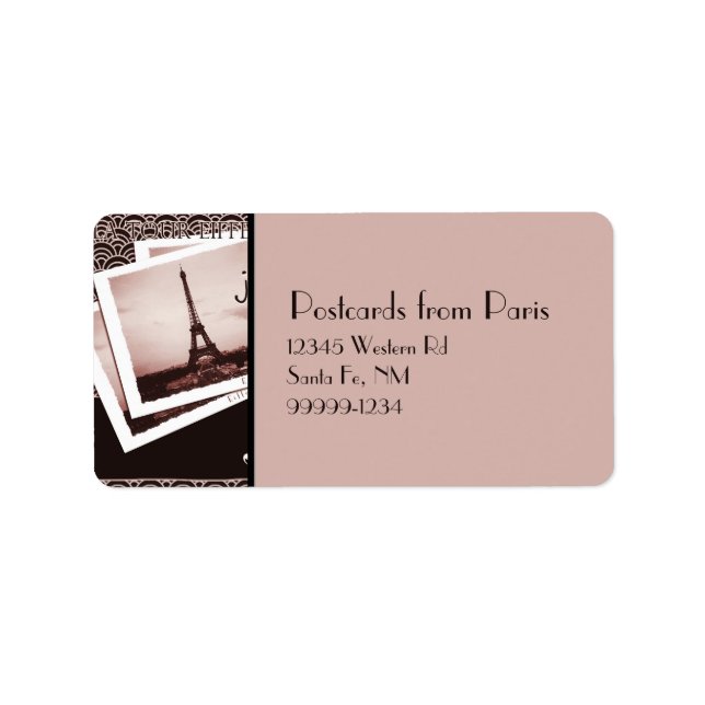 Postcards from Paris Return Address Label (Front)