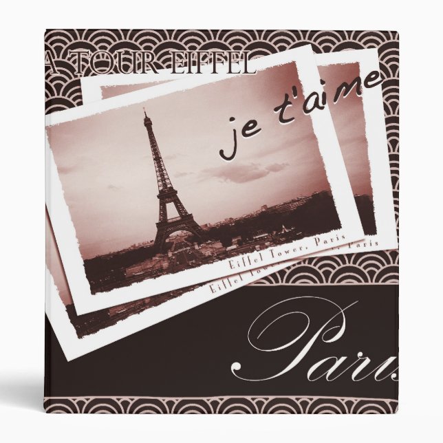Postcards from Paris Travel Journal 1" Binder (Front)