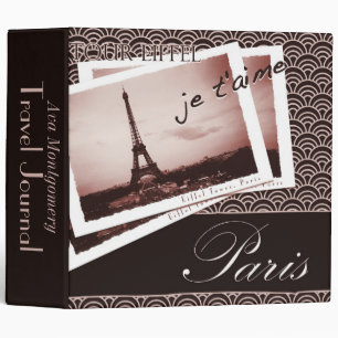 Postcards from Paris Travel Journal 2" Binder