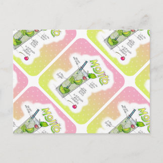POSTCARDS - MOJITO RECIPE COCKTAIL ART
