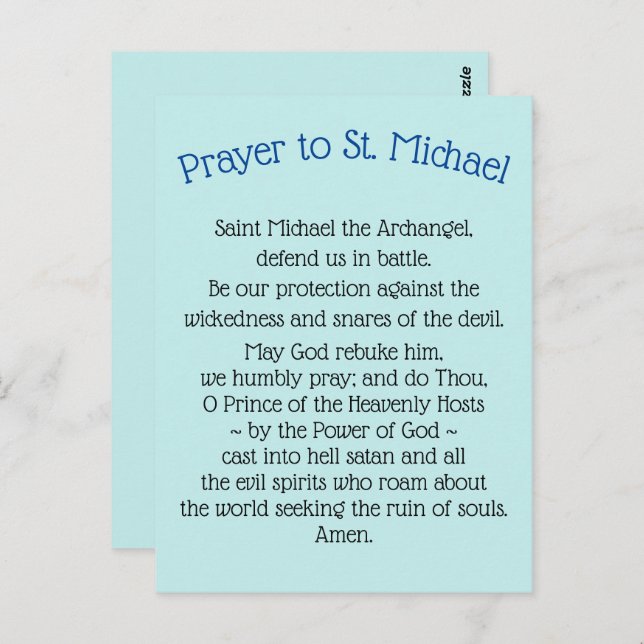 Postcards Prayer to Saint Michael the Archangel  (Front/Back)