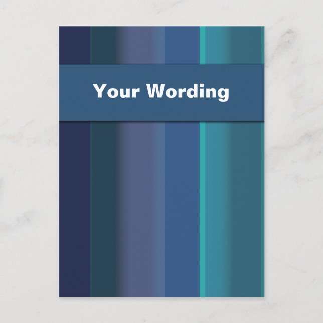 Postcards template - customizable blue stripes (Front)