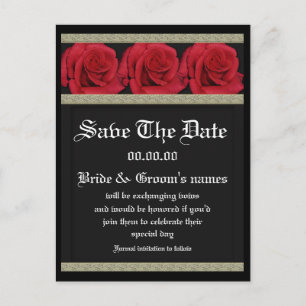Postcards template - customizable red roses