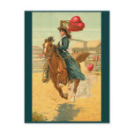 Postcards - Valentine cowgirl horse lasso heart Postcards - Valentine cowgirl horse lasso heart