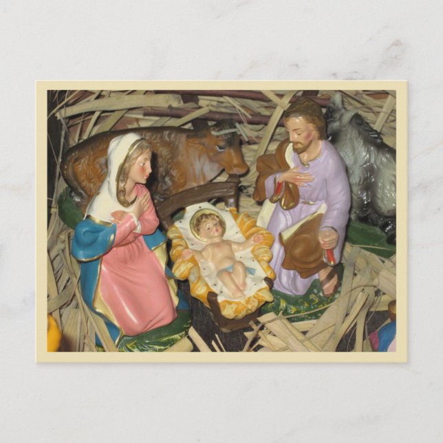 Postcards Vintage Nativity Manger Scene Christmas (Front)