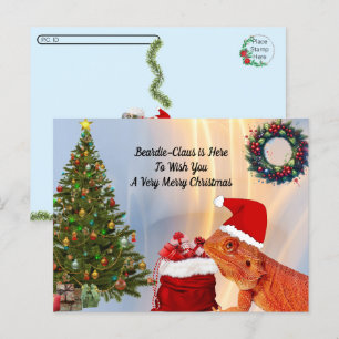 Postcrossing - Beardie-Claus - Bearded Dragon Postcard