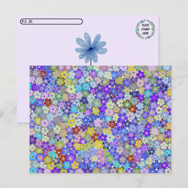 Postcrossing - Beautiful Colorful Floral Postcard (Front/Back)