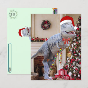 Postcrossing - Dinosaur Christmas Postcard
