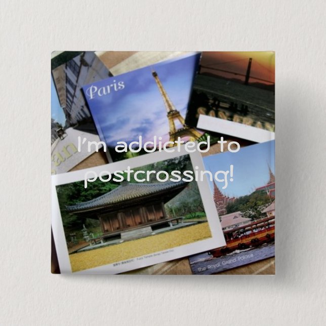Postcrossing fan badge button (Front)